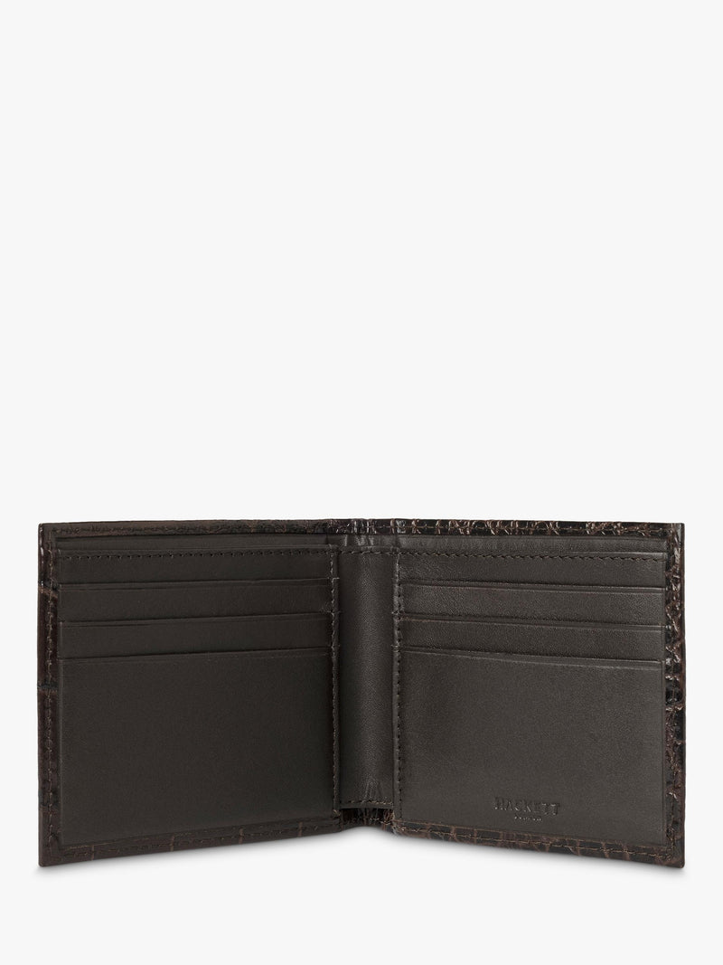 Hackett London leather croc stamped wallet - British product