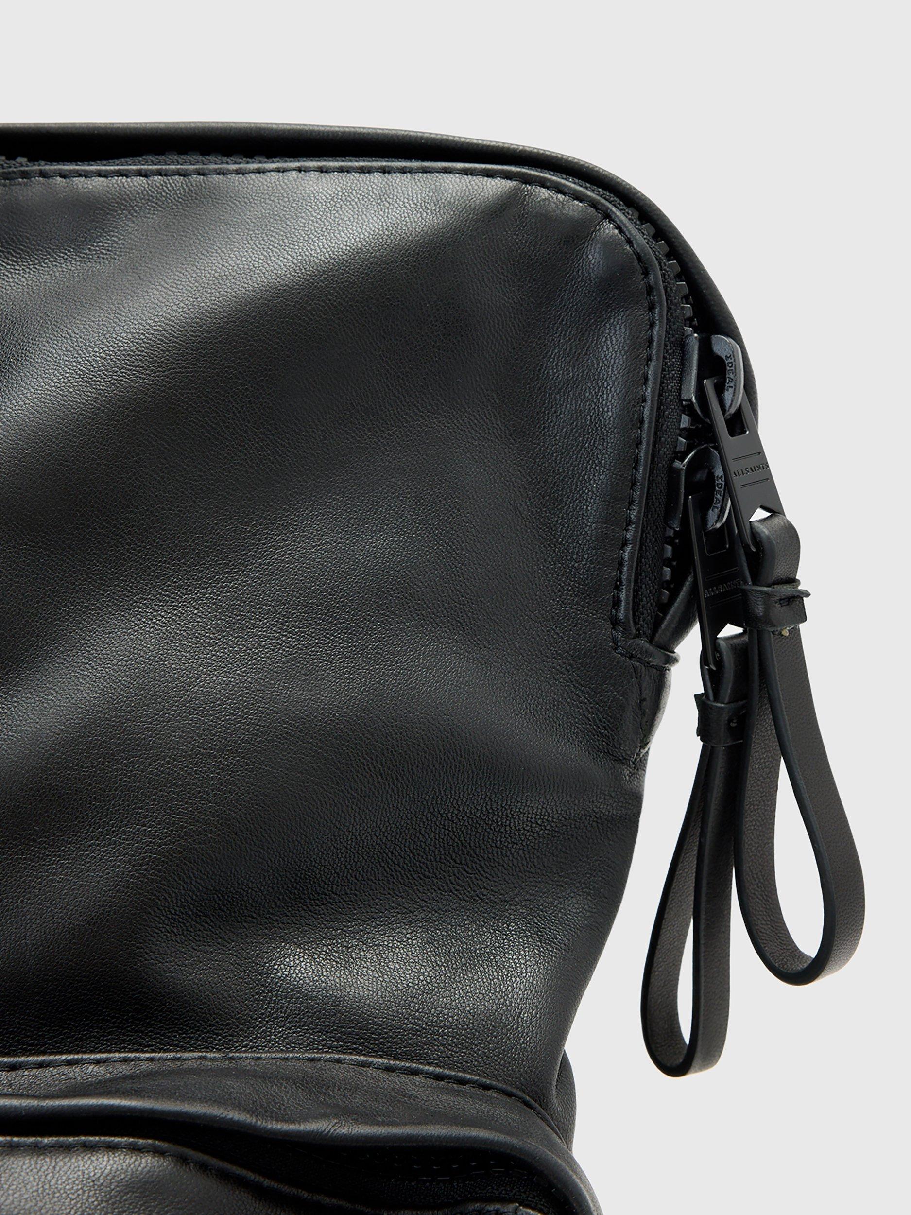 AllSaints Haven Force Leather Backpack Black (British brand)