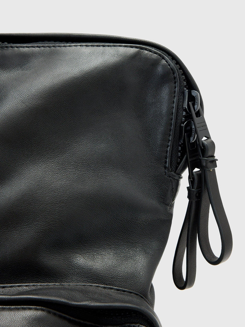 AllSaints Haven Force Leather Backpack Black (British brand)