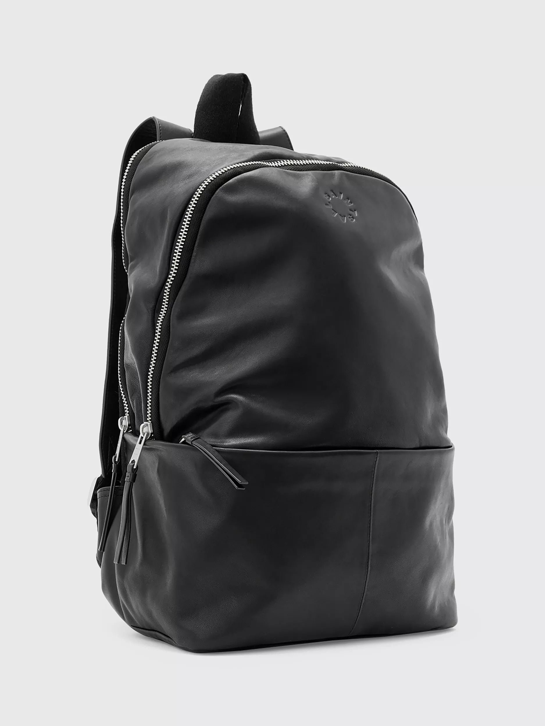 AllSaints Finn leather backpack black - British product