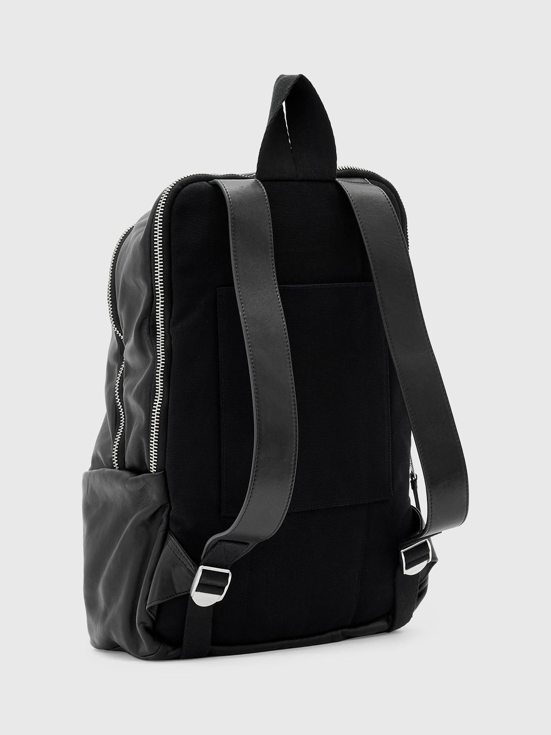 AllSaints Finn leather backpack black - British product