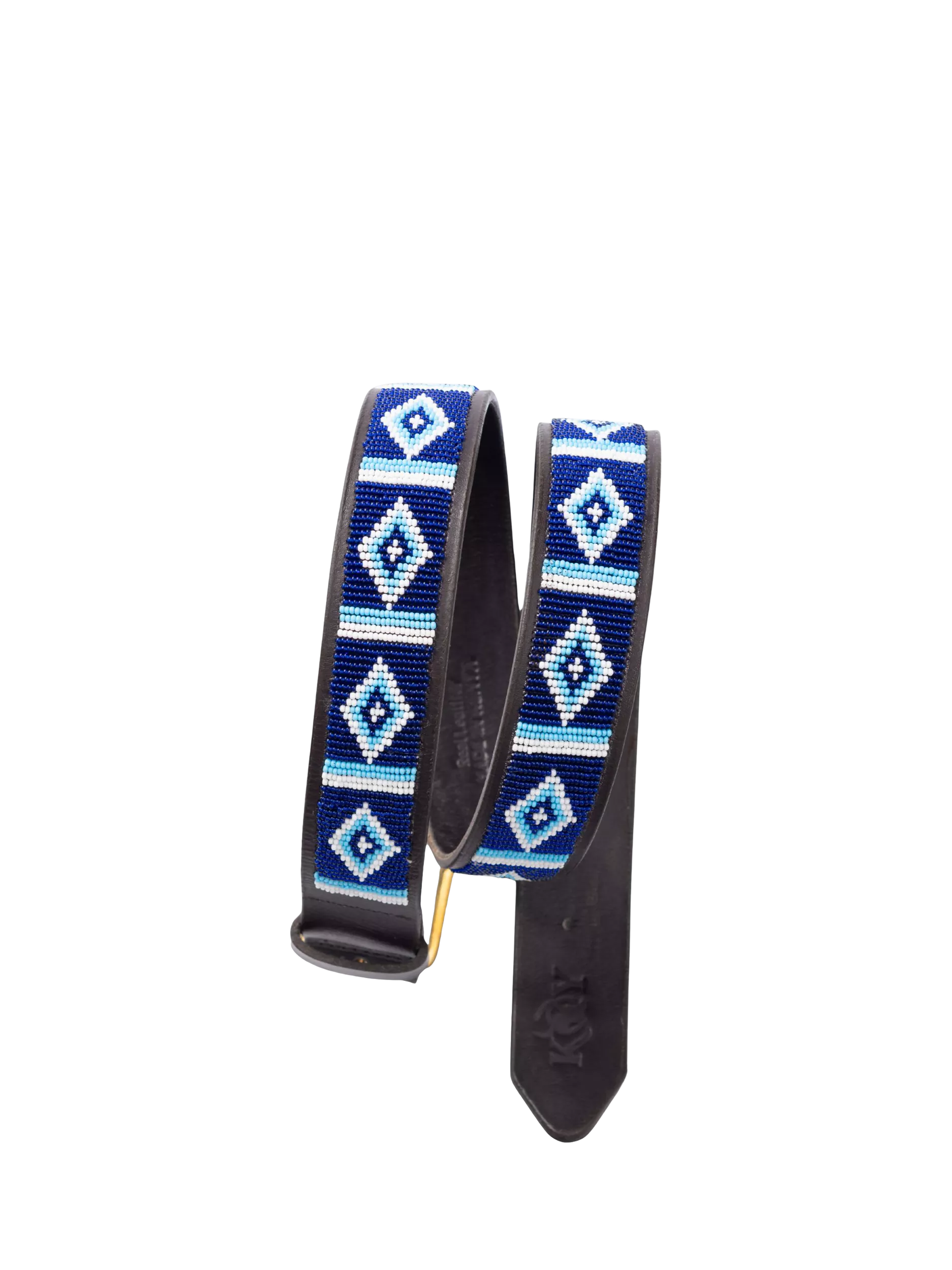 KOY handcrafted Maasai beaded leather belt, UK version