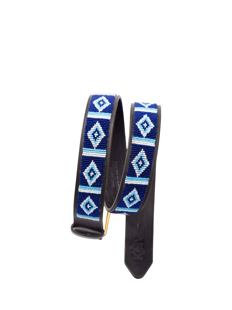 KOY handcrafted Maasai beaded leather belt, UK version