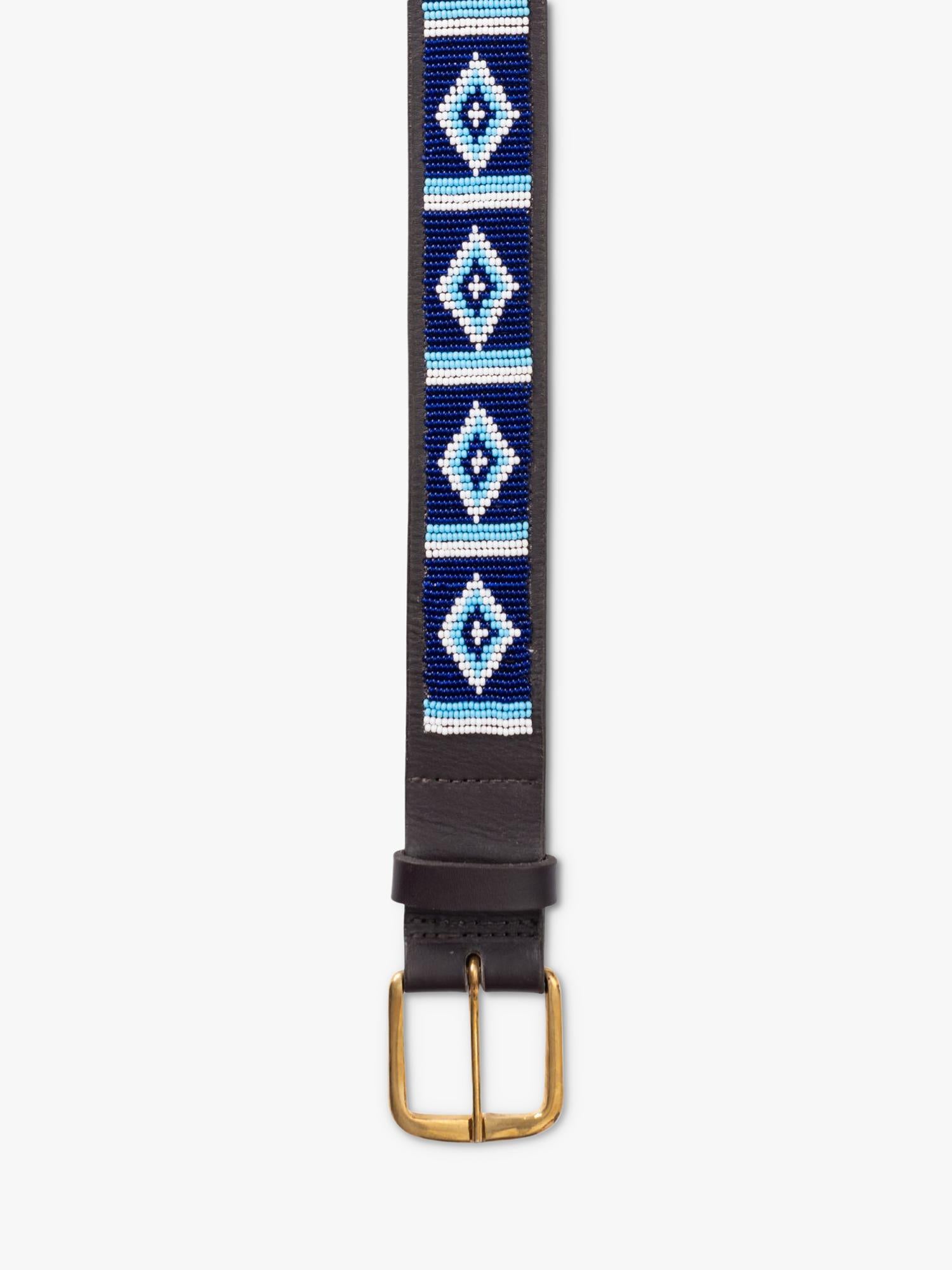 KOY handcrafted Maasai beaded leather belt, UK version
