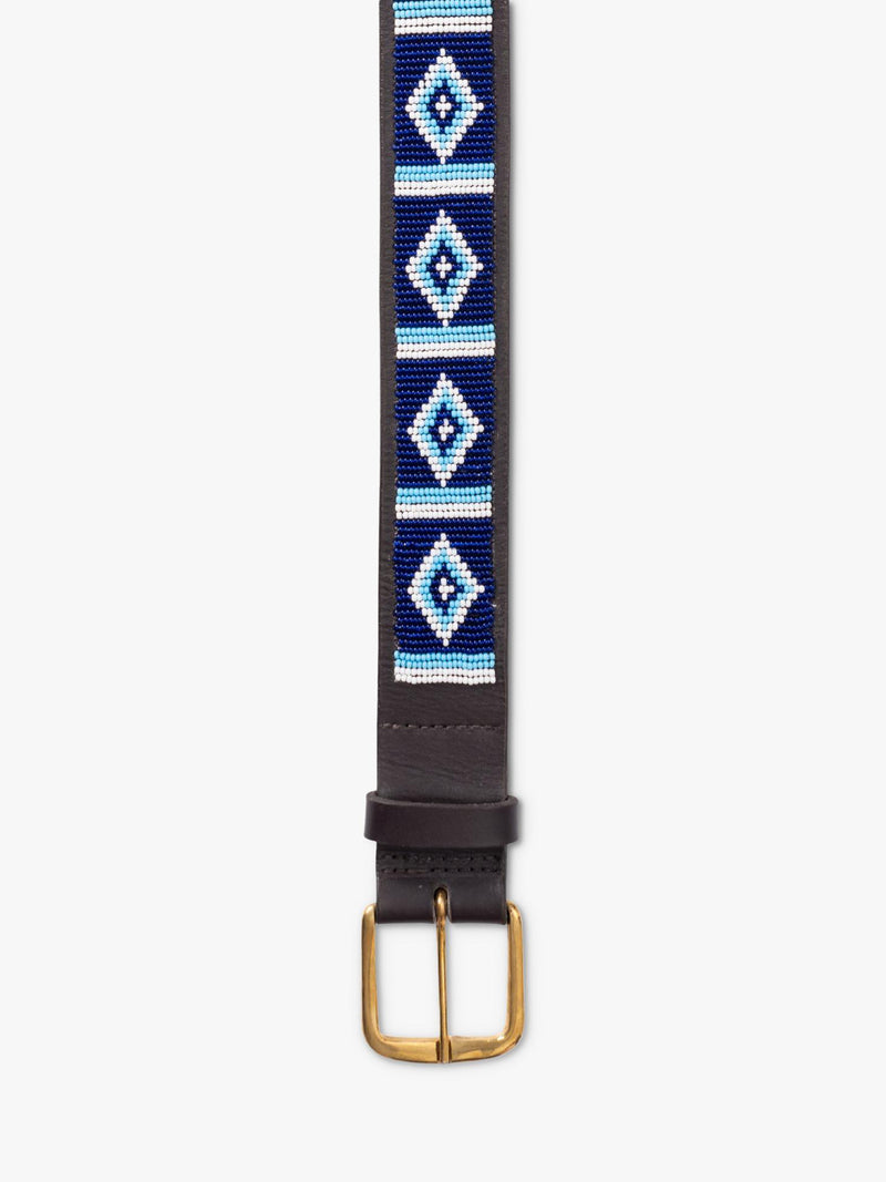 KOY handcrafted Maasai beaded leather belt, UK version