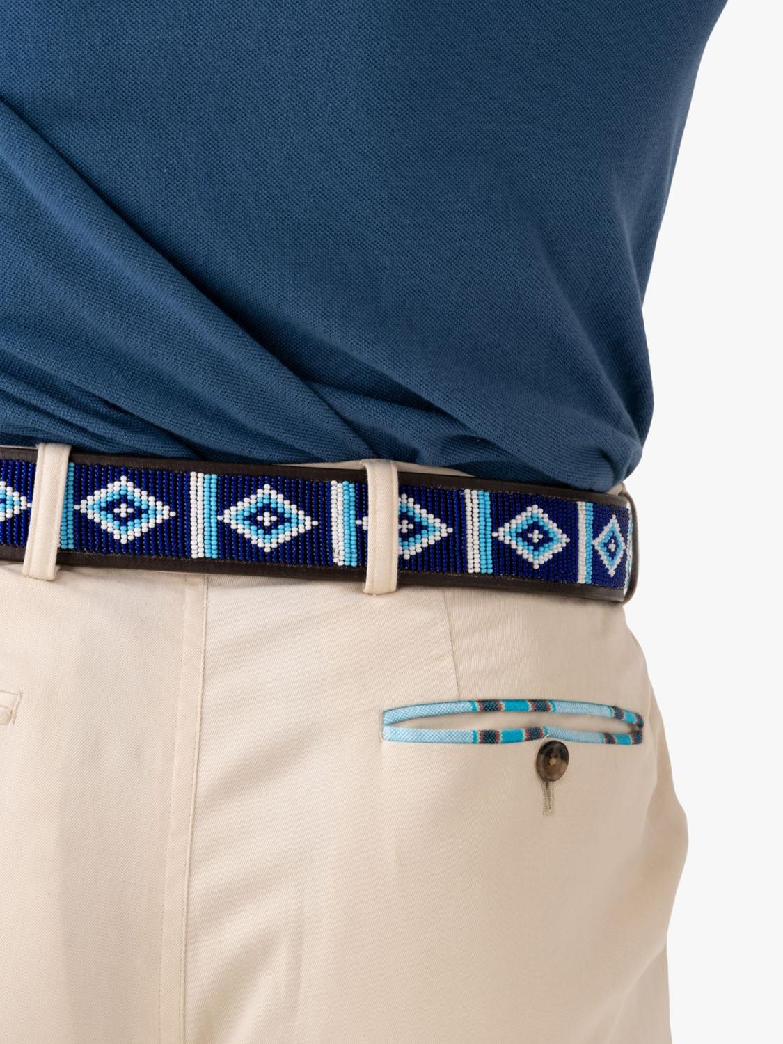 KOY handcrafted Maasai beaded leather belt, UK version