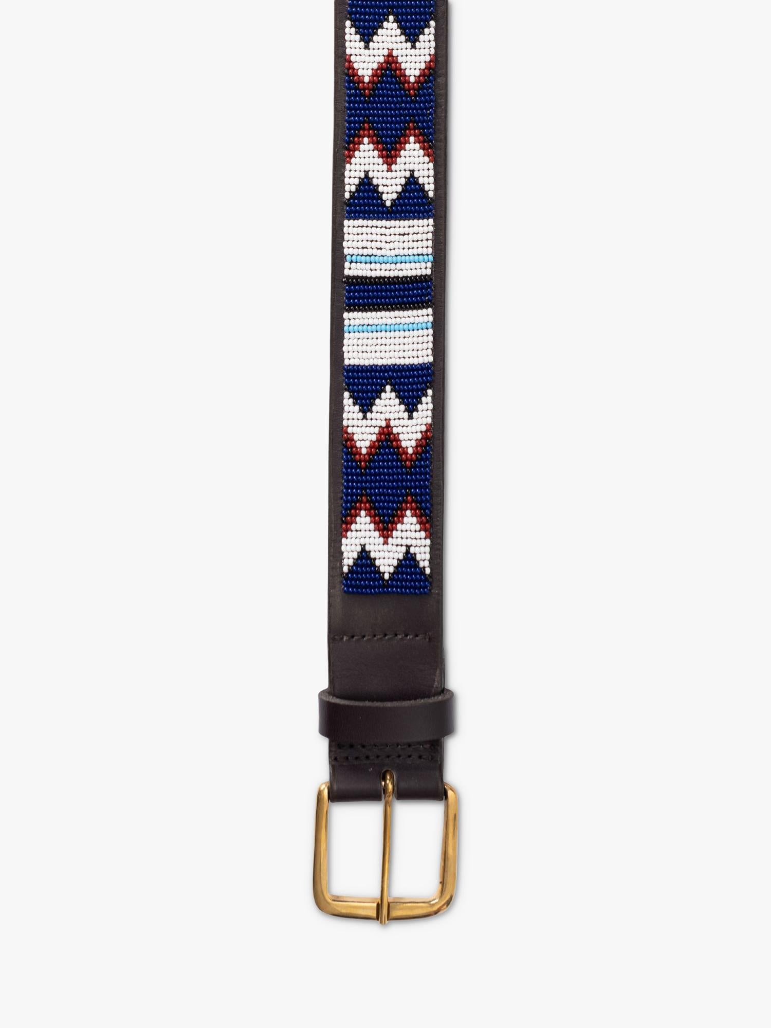 KOY Maasai beaded leather belt, UK version