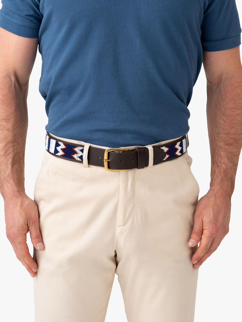 KOY Maasai beaded leather belt, UK version