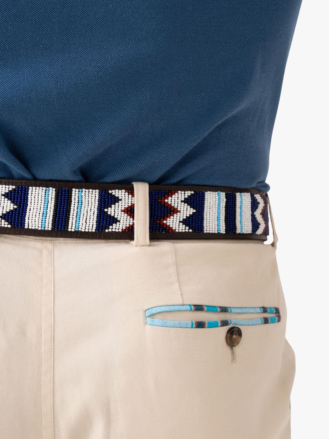KOY Maasai beaded leather belt, UK version