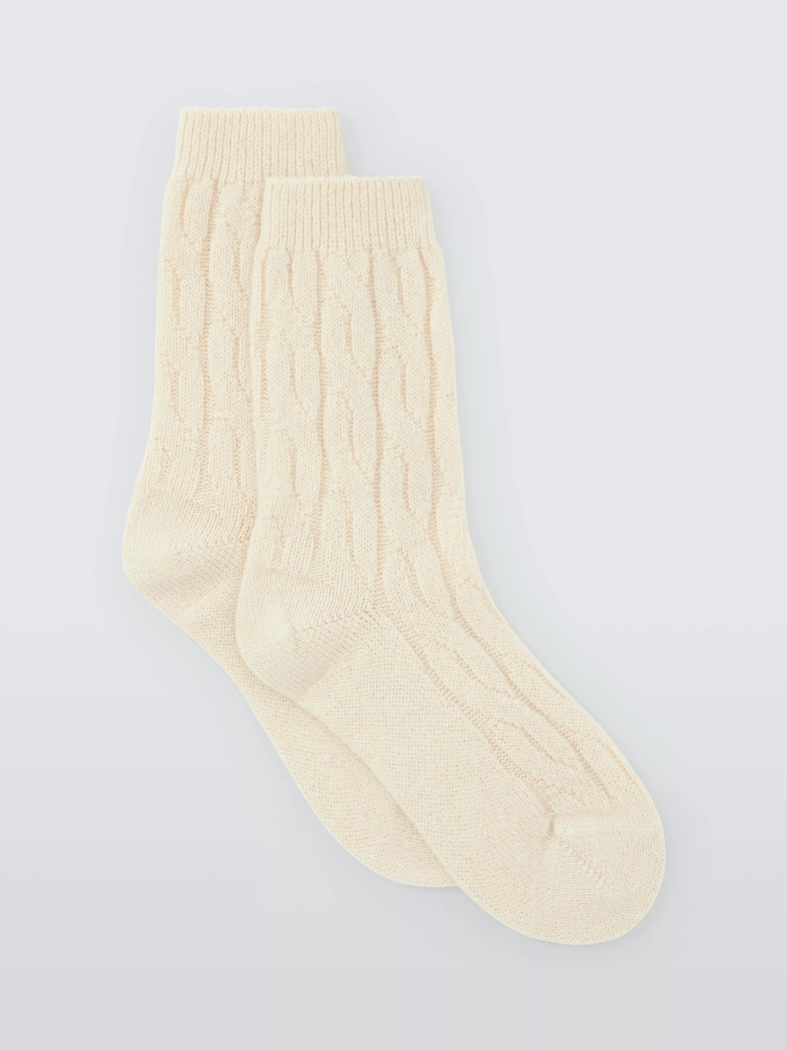 John Lewis Cashmere Rich Cable Knit Bed Socks