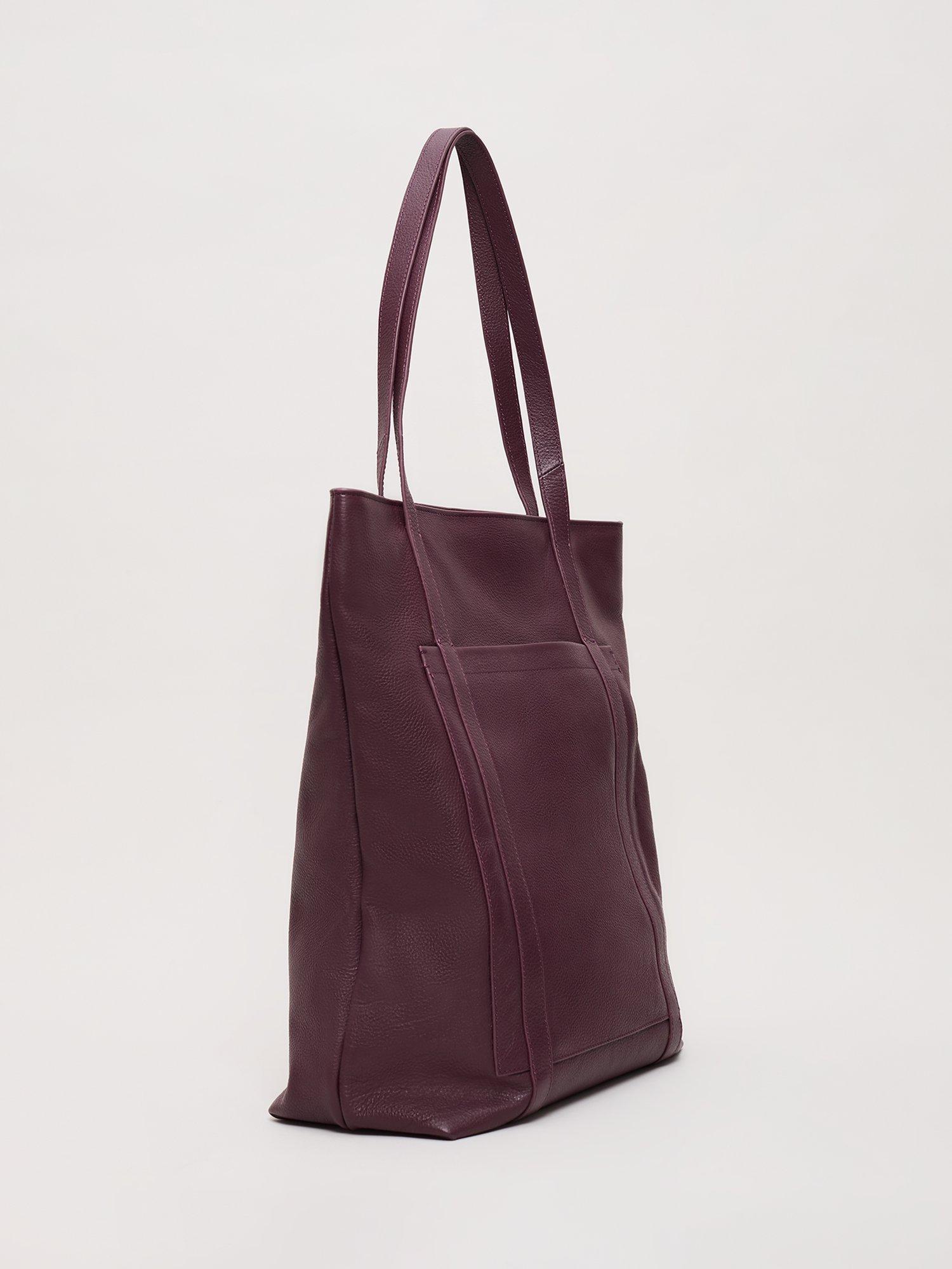 Phase Eight dark red leather tote bag, imported from the UK