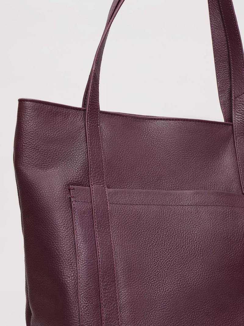 Phase Eight dark red leather tote bag, imported from the UK