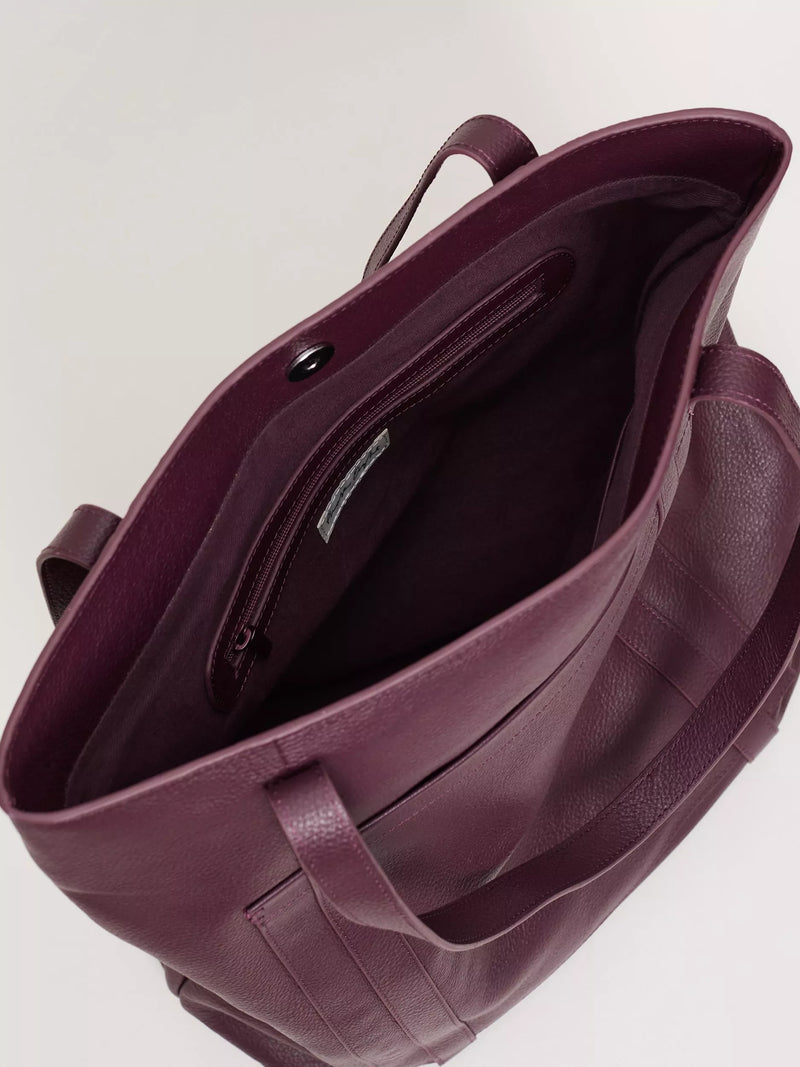 Phase Eight dark red leather tote bag, imported from the UK