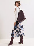 Phase Eight dark red leather tote bag, imported from the UK