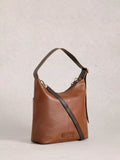 White Stuff Sophia Leather Shoulder Bag in Mid Tan, imported from the UK