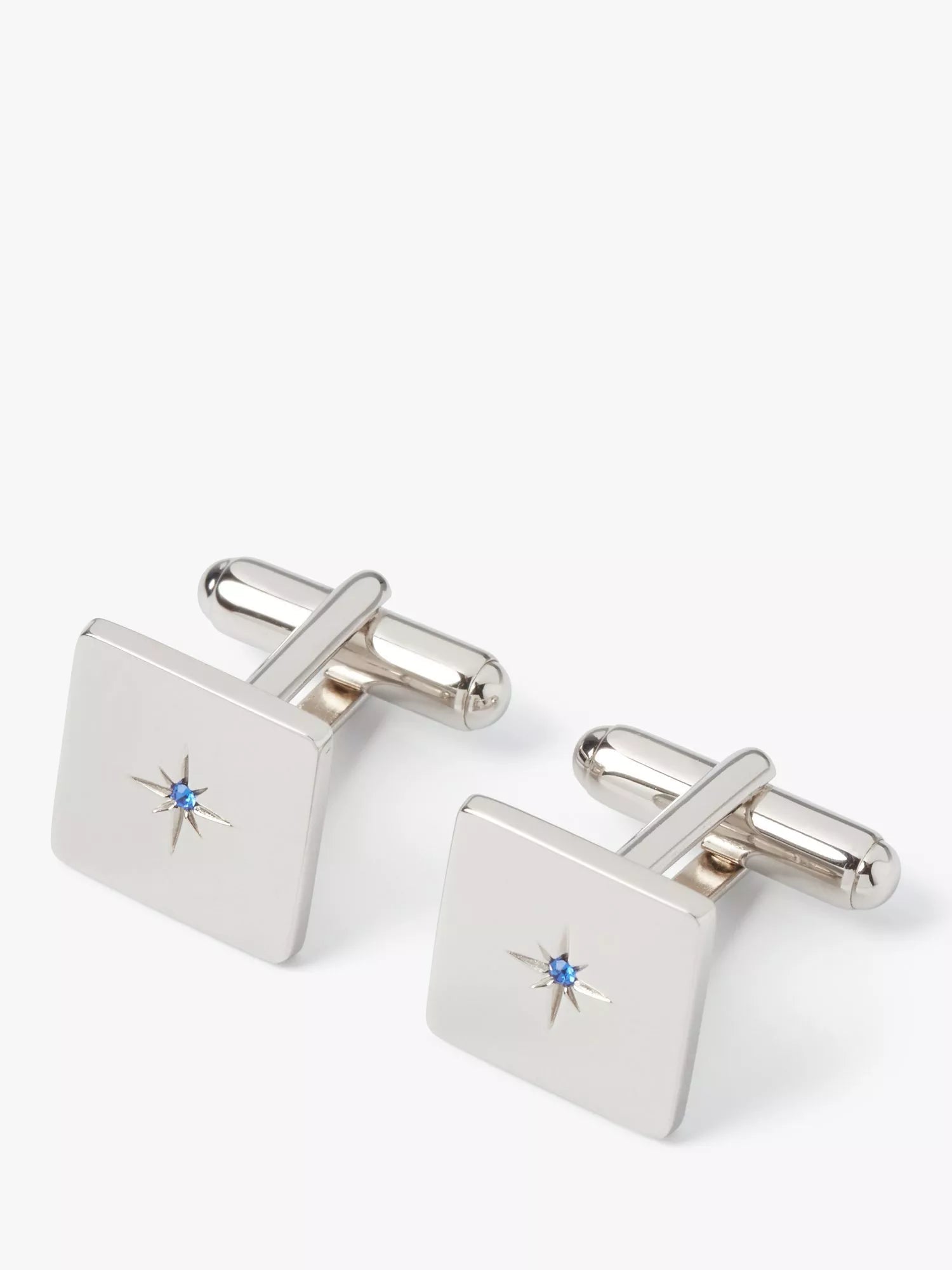 Simon Carter crystal star sterling silver square cufflinks - British product