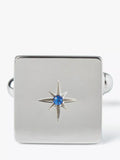 Simon Carter crystal star sterling silver square cufflinks - British product