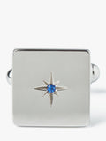 Simon Carter crystal star sterling silver square cufflinks - British product