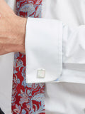 Simon Carter Mother of Pearl sterling silver square cufflinks 14mm, UK version