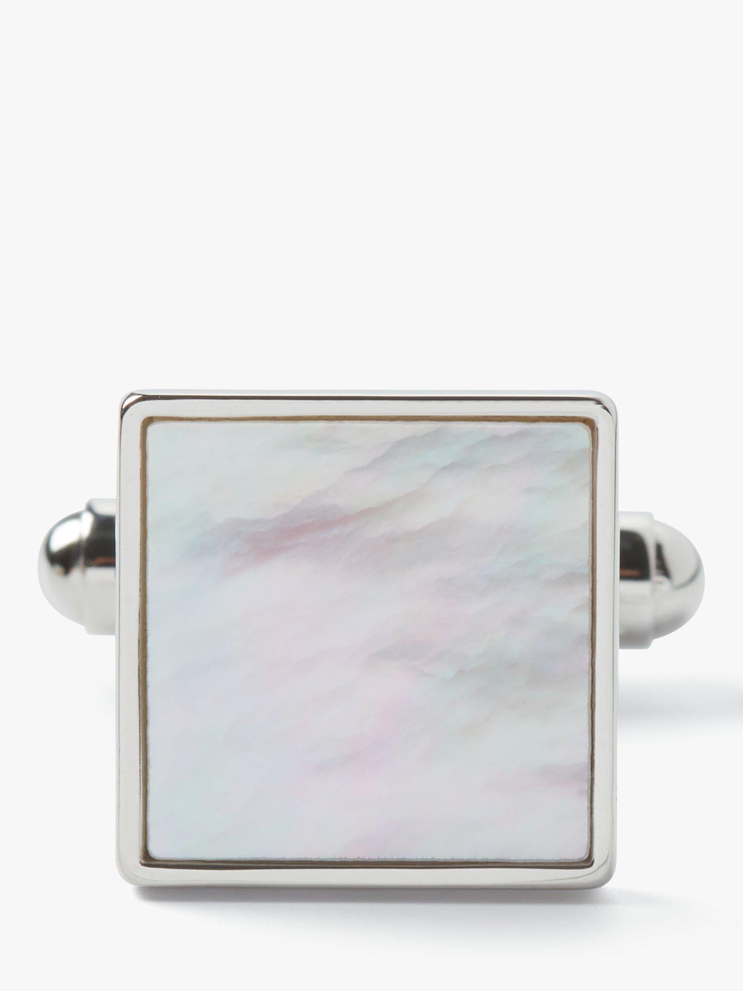 Simon Carter Mother of Pearl sterling silver square cufflinks 14mm, UK version