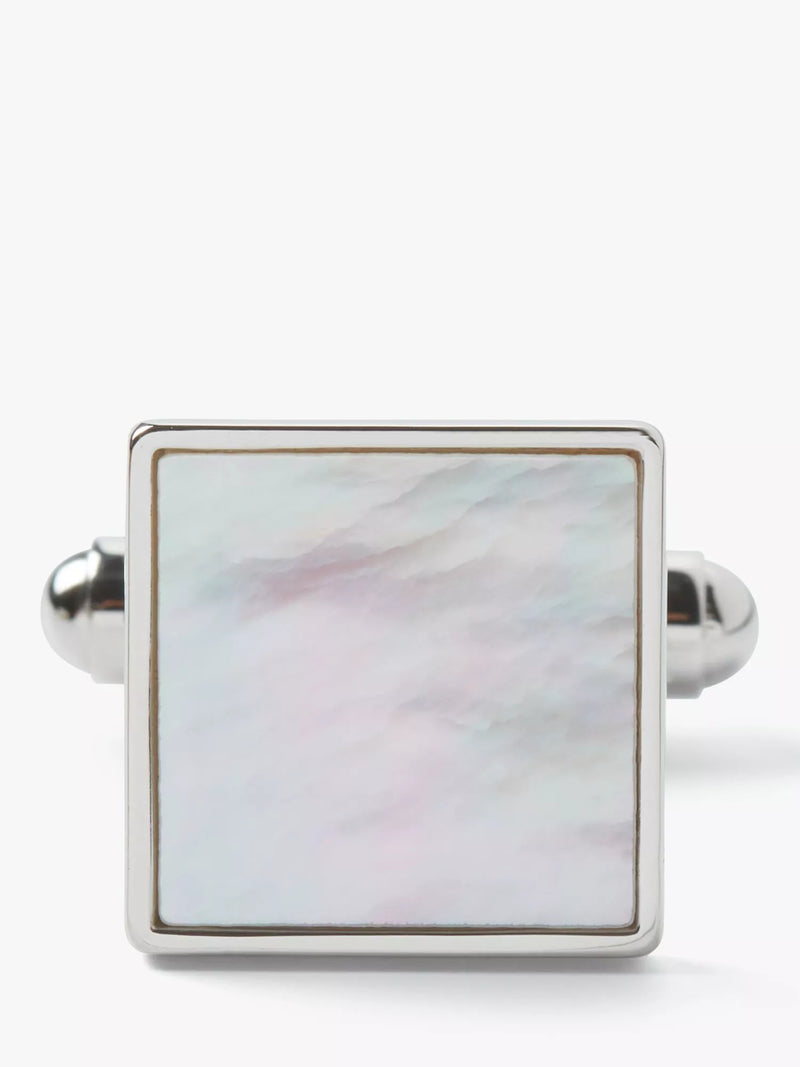 Simon Carter Mother of Pearl sterling silver square cufflinks 14mm, UK version