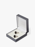 Simon Carter round cufflinks black onyx sterling silver, UK version