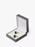 Simon Carter round cufflinks black onyx sterling silver, UK version