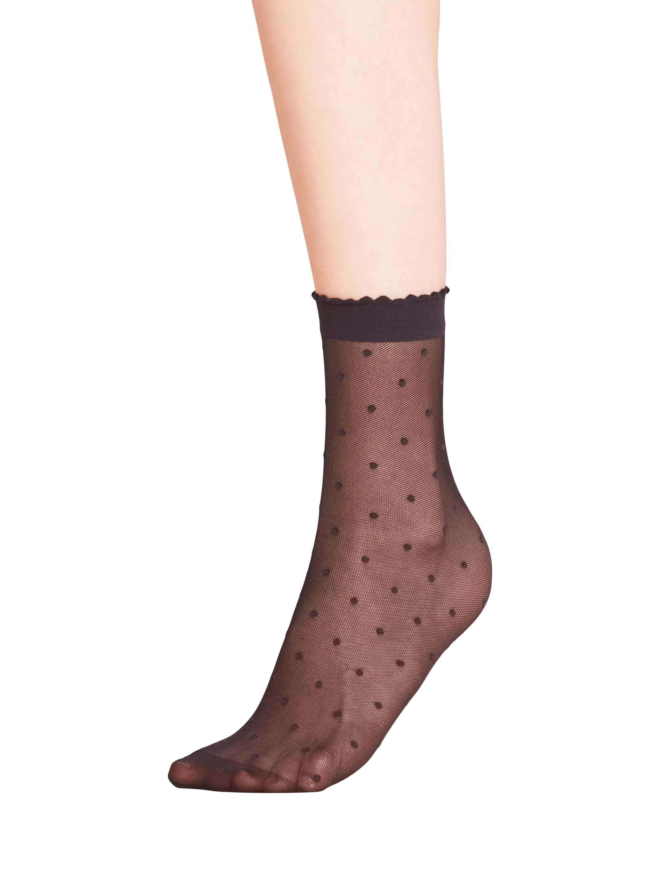 FALKE 15 denier dot ankle socks black, imported from the UK