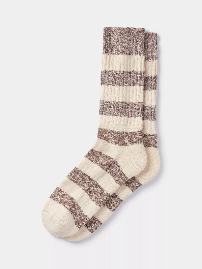Aubin stripe ankle cotton blend socks (British brand)