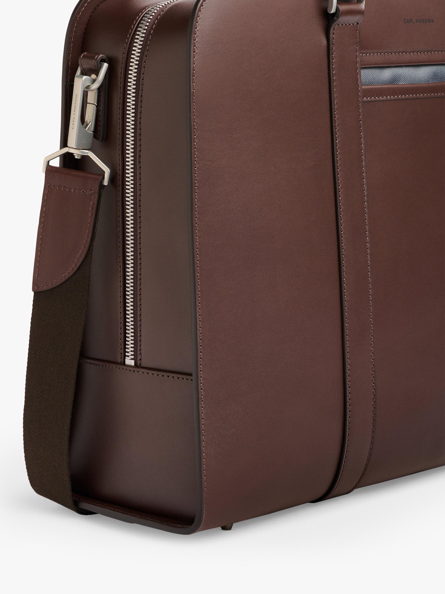 Carl Friedrik Palissy Leather Overnight Bag 27L Chocolate, UK version