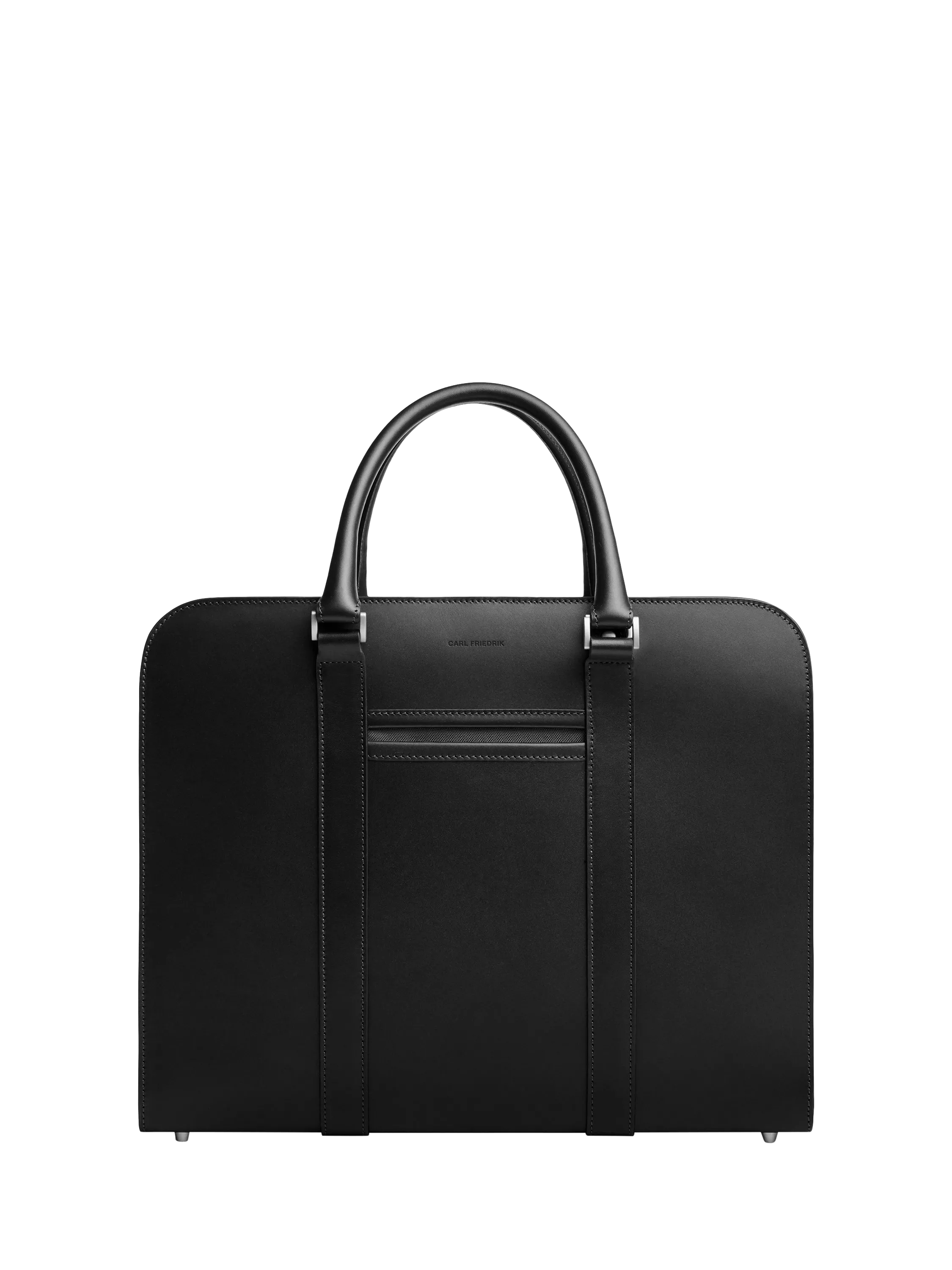 Carl Friedrik Palissy 15" Laptop Leather Double Briefcase, 16L, Black