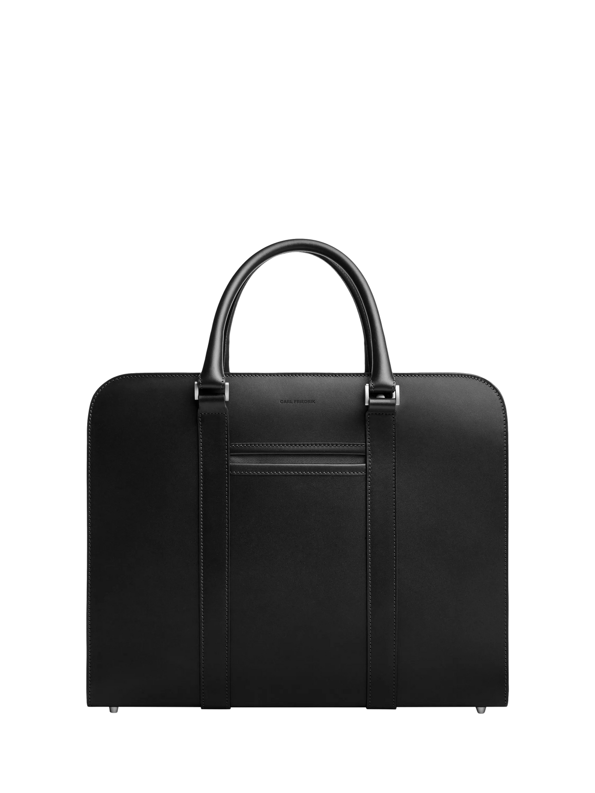Carl Friedrik Palissy 15" Laptop Leather Double Briefcase, 16L, Black