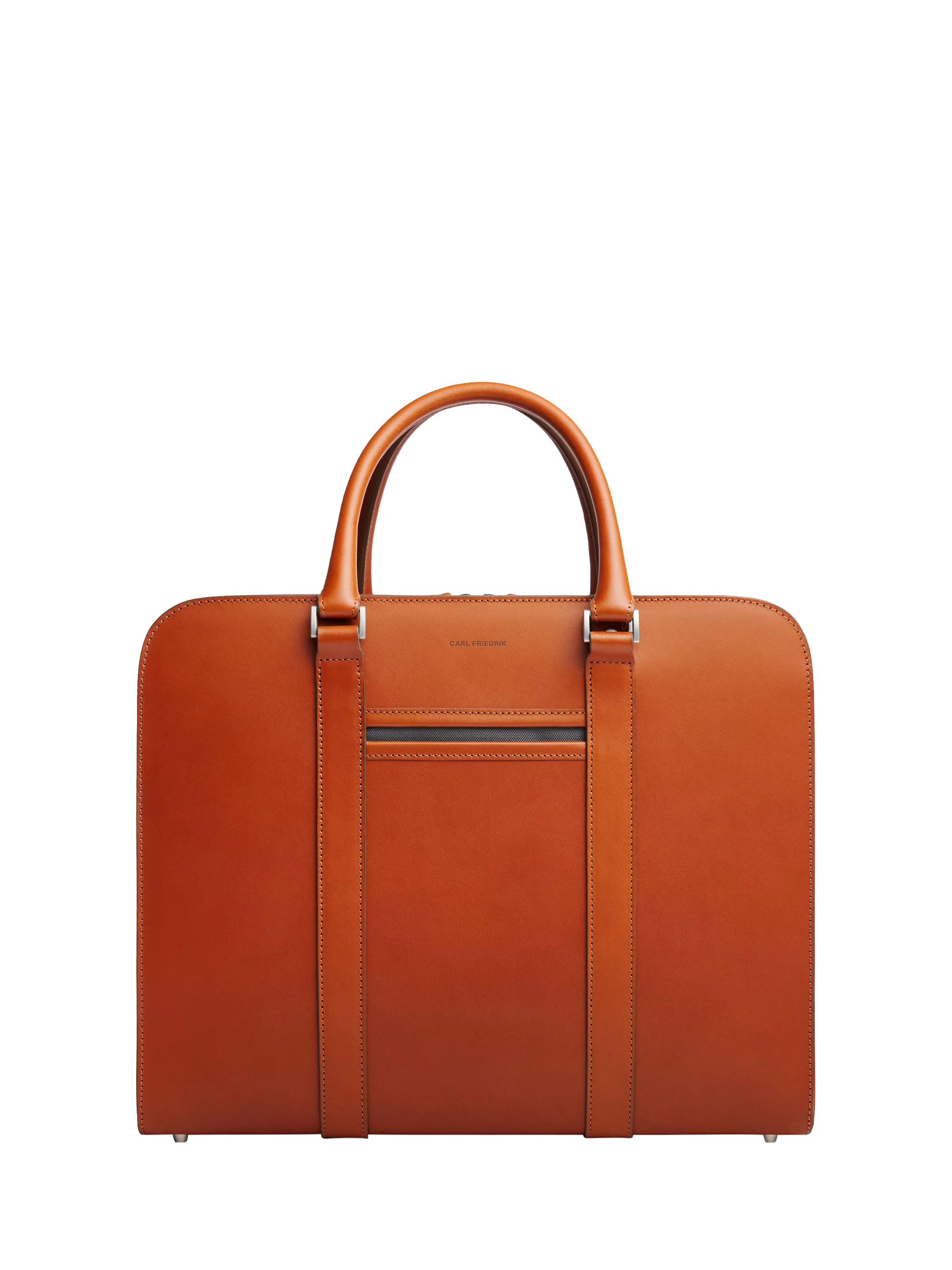 Carl Friedrik Palissy 15" Laptop Leather Double Briefcase, 16L, Cognac