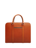 Carl Friedrik Palissy 15" Laptop Leather Double Briefcase, 16L, Cognac
