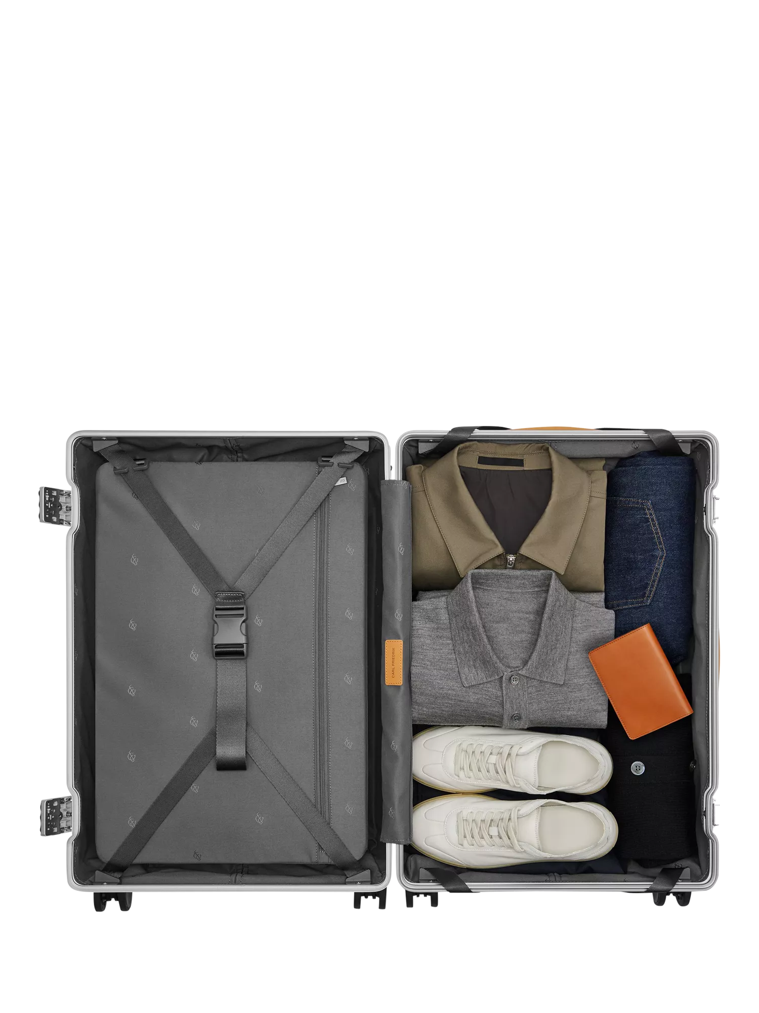 Carl Friedrik Check-In suitcase 67cm Arctic Grey (British brand)