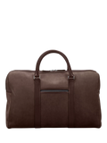 Carl Friedrik Compact Weekender Leather Holdall Bag, 35L, Chocolate