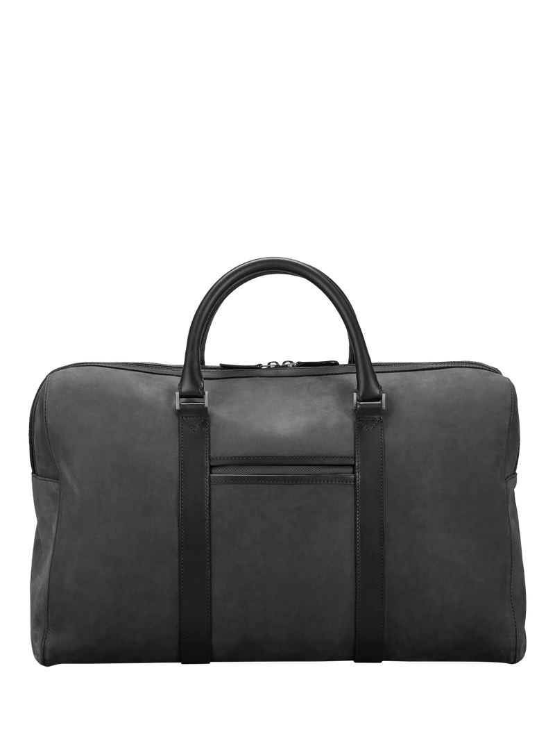 Carl Friedrik Compact Weekender Leather Holdall Bag, 35L, Charcoal