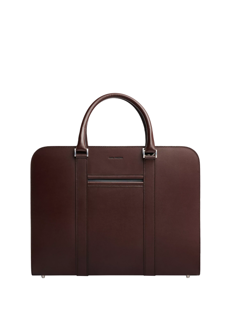 Carl Friedrik Palissy 15" Laptop Leather Briefcase, 10L, Chocolate