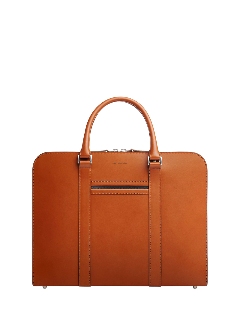 Carl Friedrik Palissy 15" Laptop Leather Briefcase, 10L, Cognac