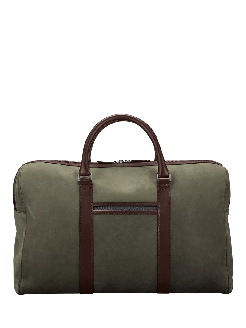 Carl Friedrik Compact Weekender Leather Holdall Bag, 35L Olive