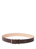 Paul Smith logo leather belt with zinc buckle, UK version