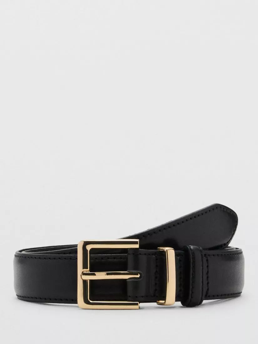 Mango leather belt plain design regular width, UK version