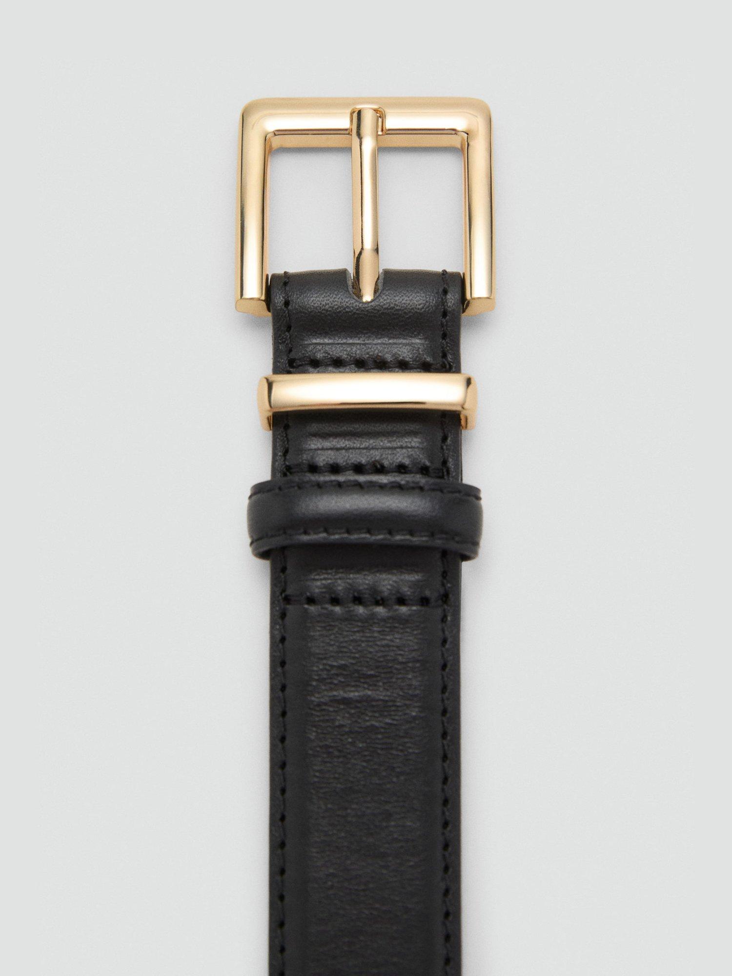 Mango leather belt plain design regular width, UK version