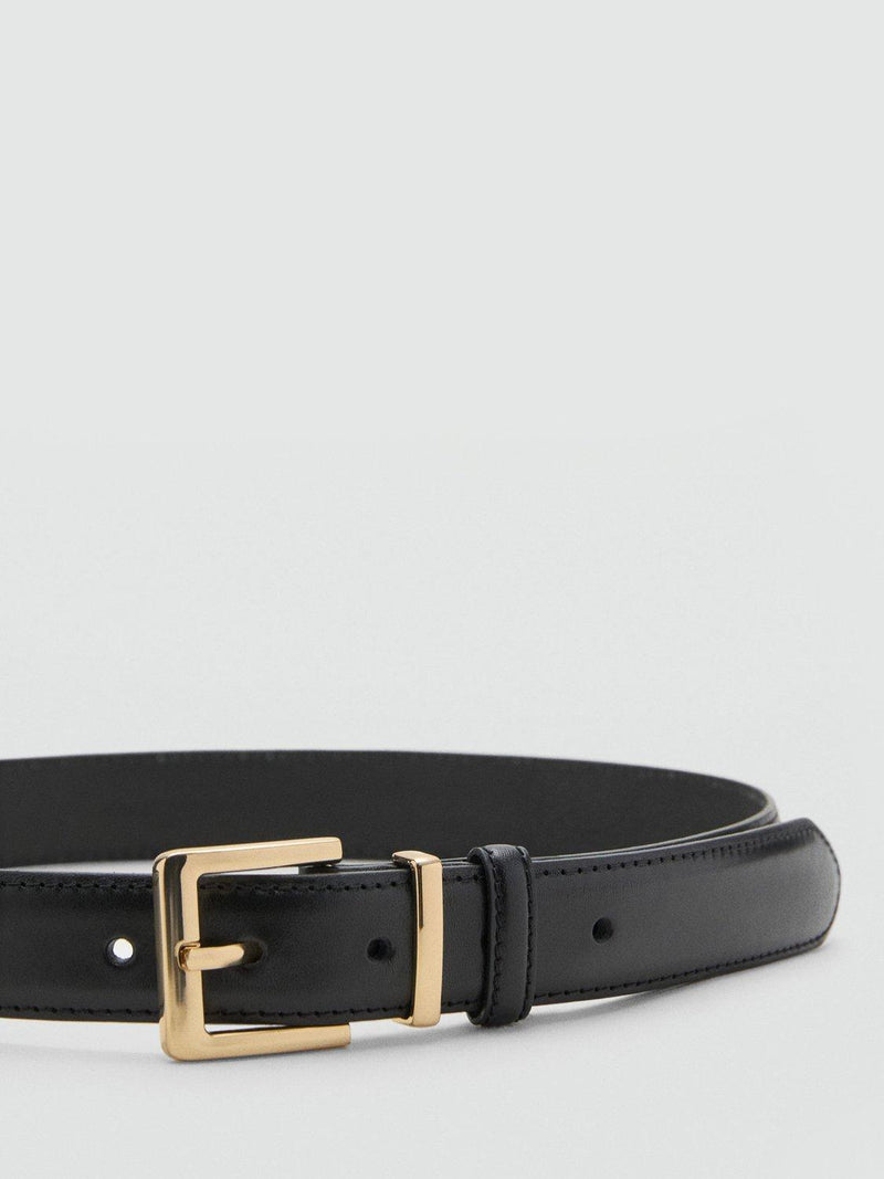 Mango leather belt plain design regular width, UK version