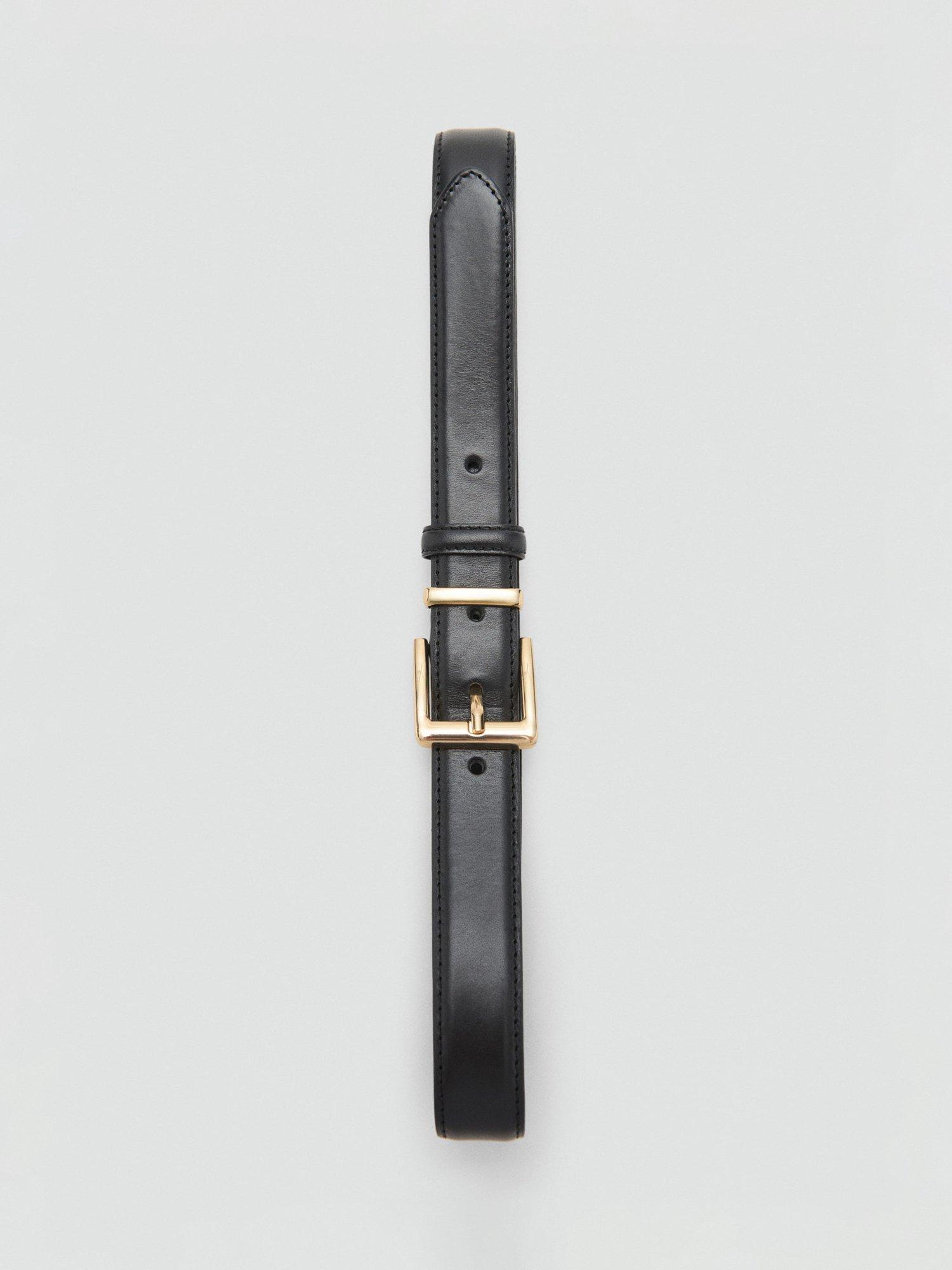 Mango leather belt plain design regular width, UK version