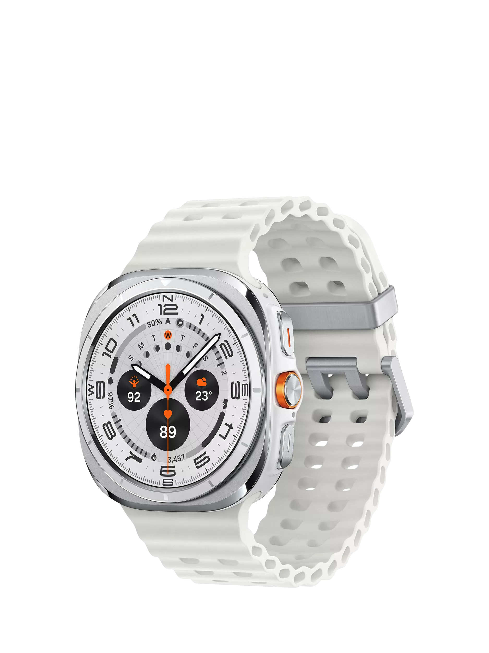 Samsung Galaxy Watch Ultra (2025), Bluetooth & 4G Cellular, 47mm, Galaxy AI, Titanium with Silicone Strap, Titanium White