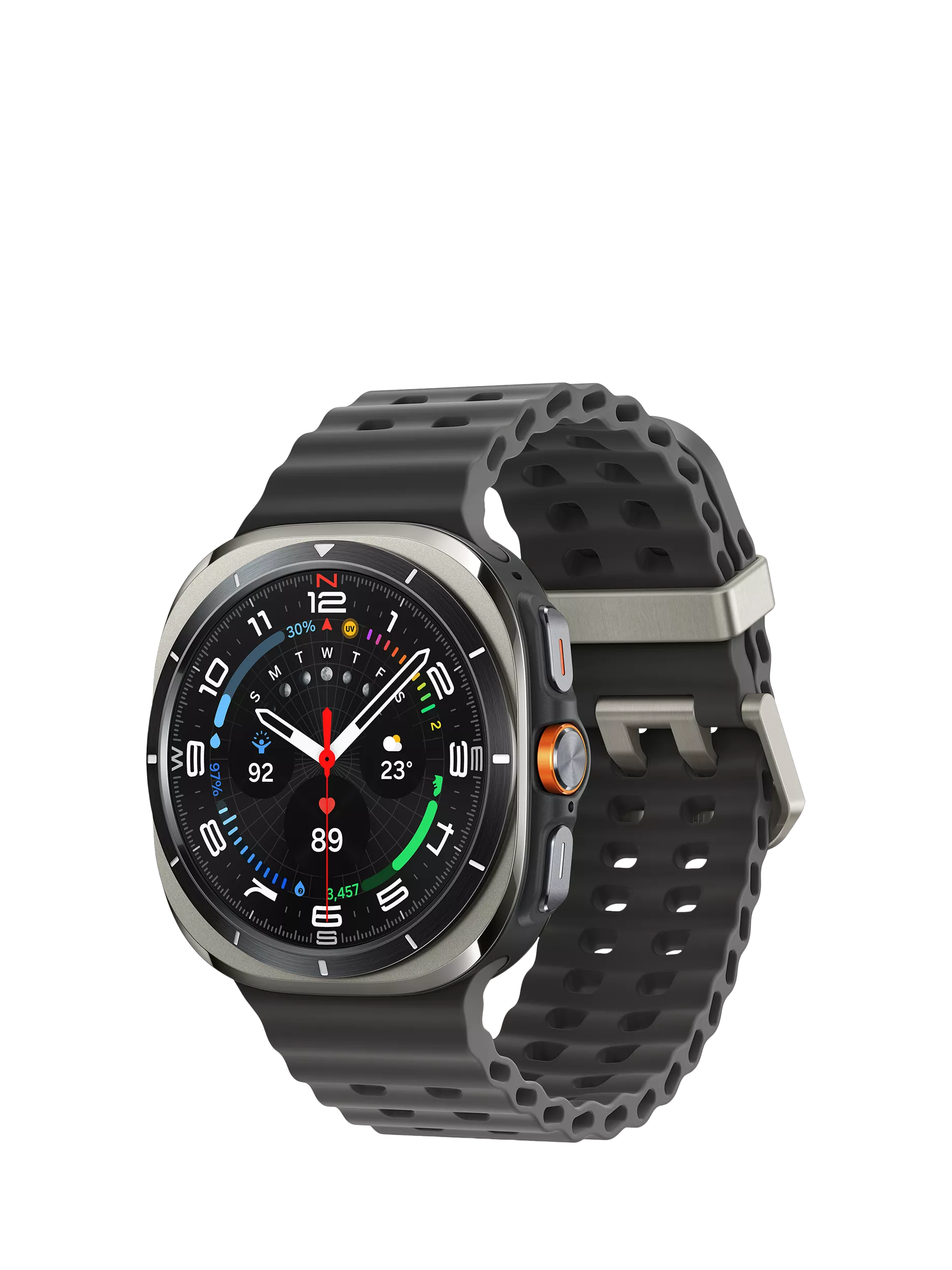 Samsung Galaxy Watch Ultra (2025), Bluetooth & 4G Cellular, 47mm, Galaxy AI, Titanium with Silicone Strap, Titanium Silver