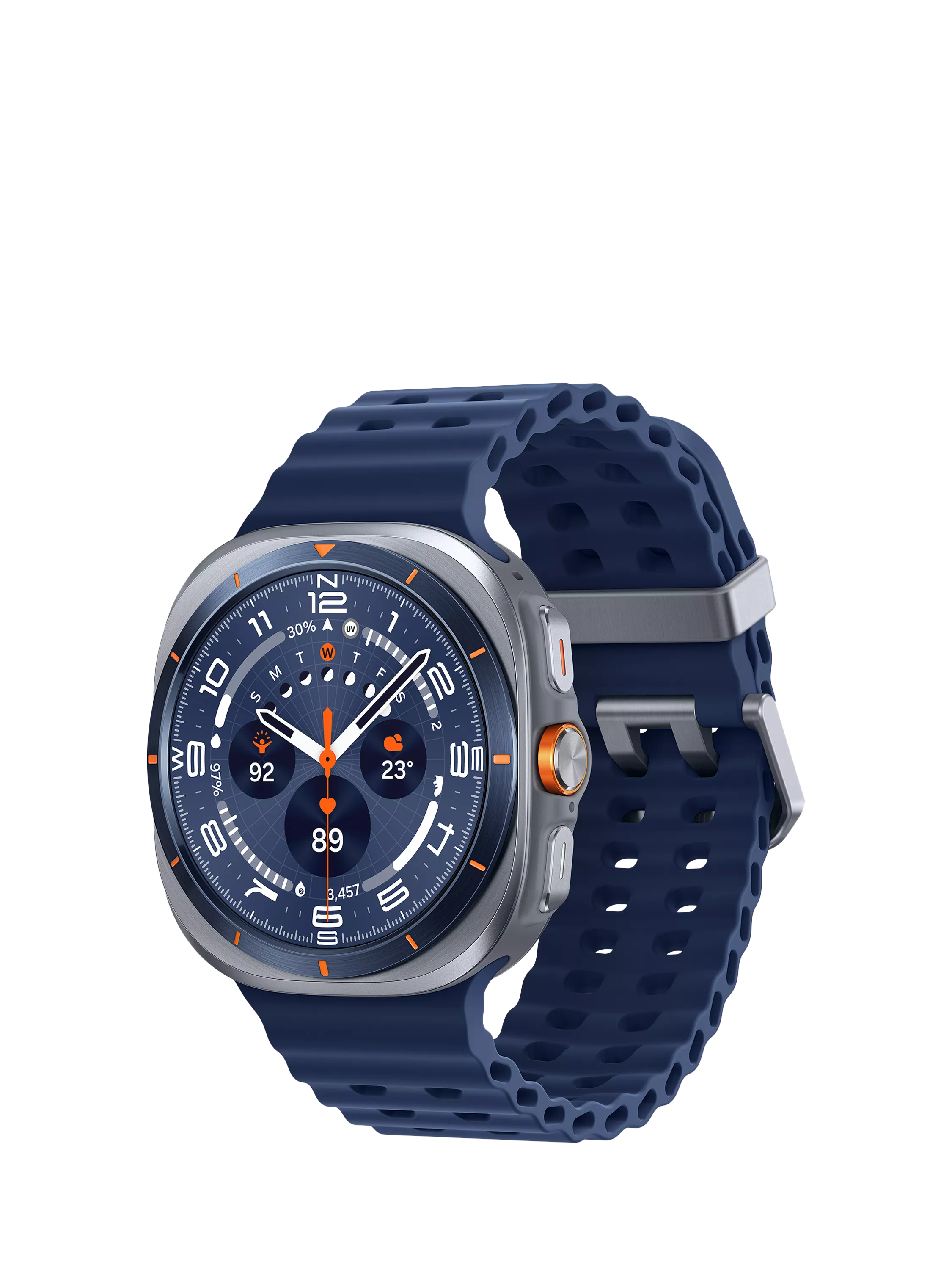 Samsung Galaxy Watch Ultra (2025), Bluetooth & 4G Cellular, 47mm, Galaxy AI, Titanium with Silicone Strap, Titanium Blue