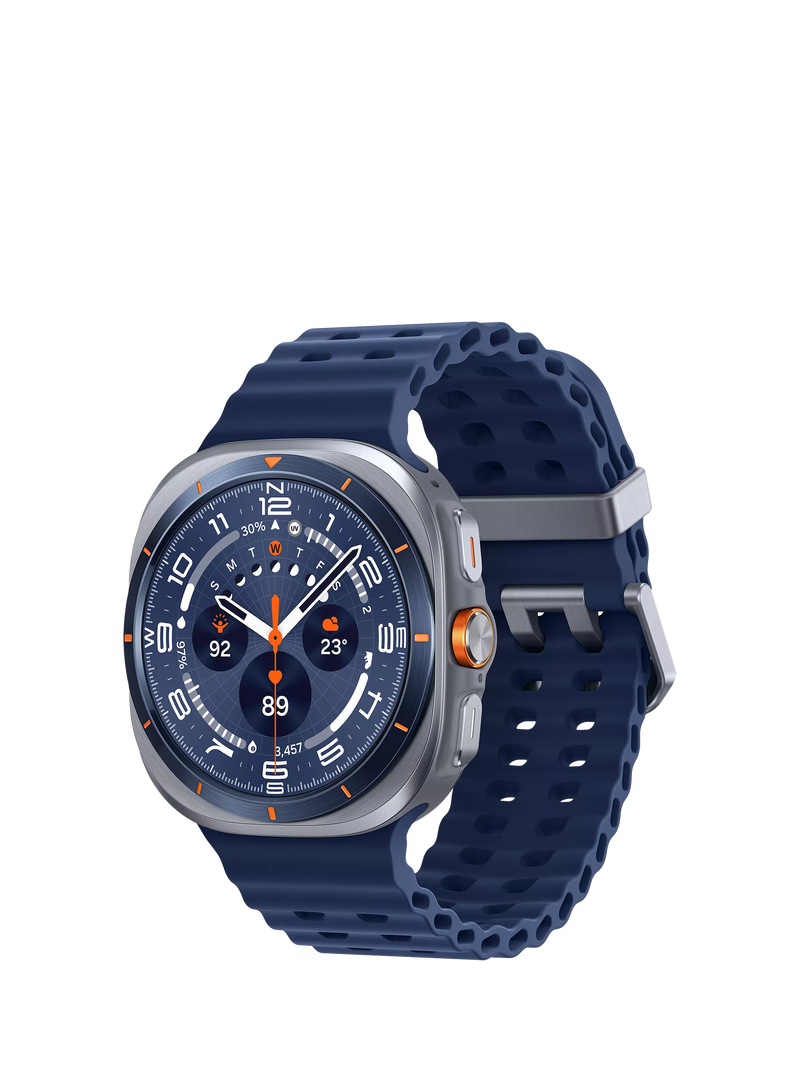 Samsung Galaxy Watch Ultra (2025), Bluetooth & 4G Cellular, 47mm, Galaxy AI, Titanium with Silicone Strap, Titanium Blue
