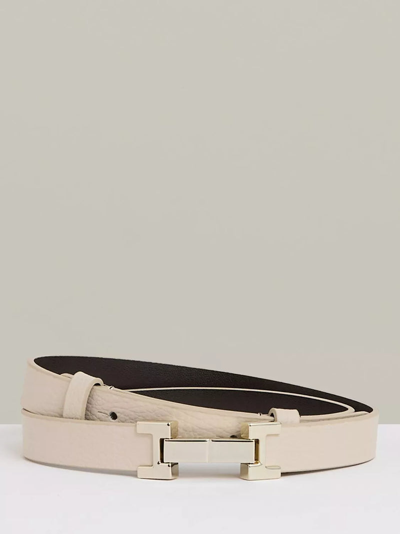 Reiss Metal Hardware Piece Leather Belt